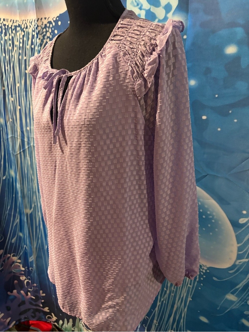 Lavender Long Sleeve Peasant Top - Unbranded - Picture 14 of 14